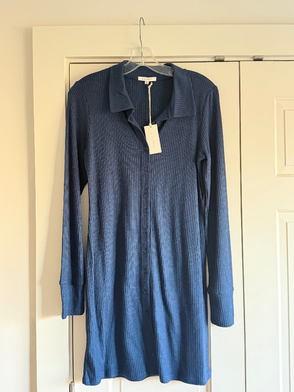 Z Supply Zeda Rib Sweater Button Up Dress